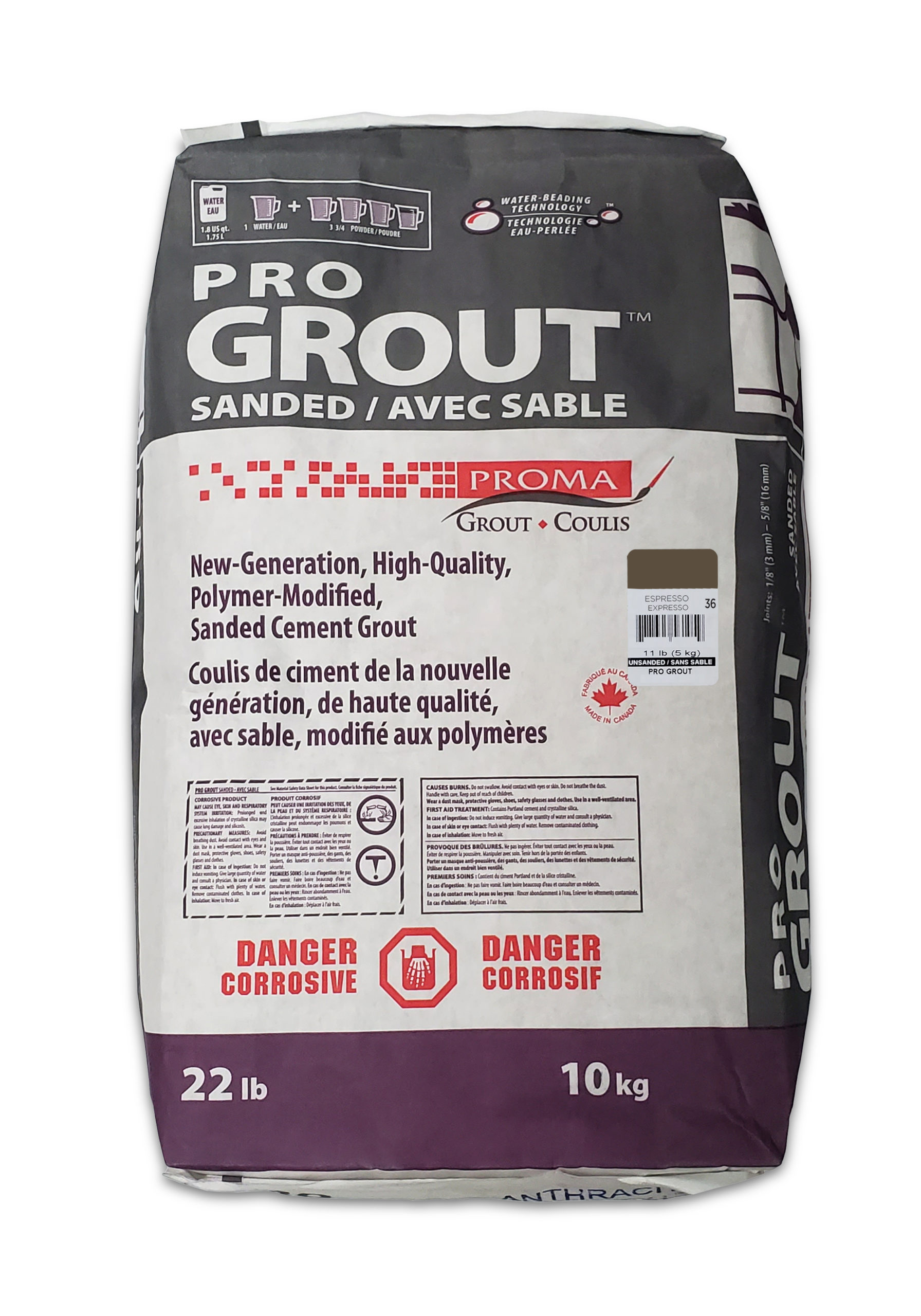 Pro Grout – Sanded_Espresso_10kg_22lb